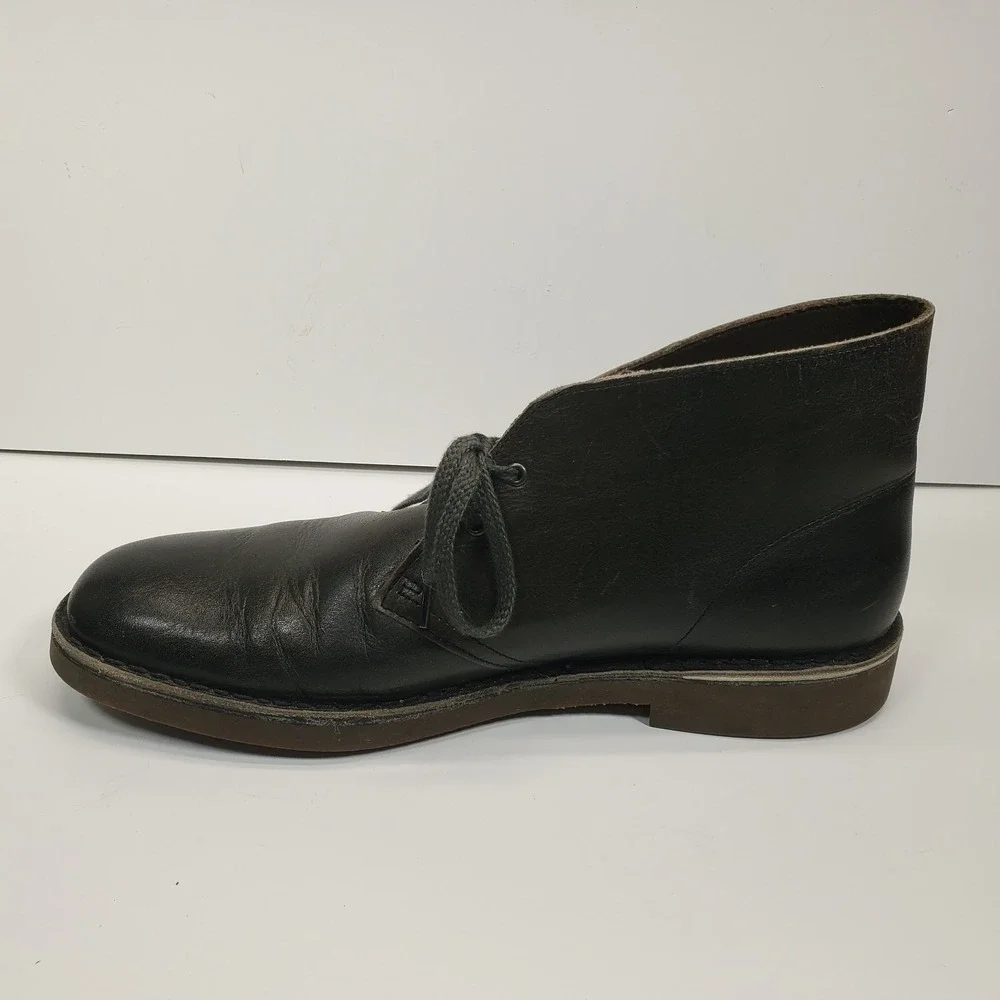Clarks Men's Chukka Boots Size 12M Bushacre 2 Black Leather Ankle Lace Up 15522